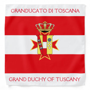 Red White Banner Grand Duchy of Tuscany Bandana