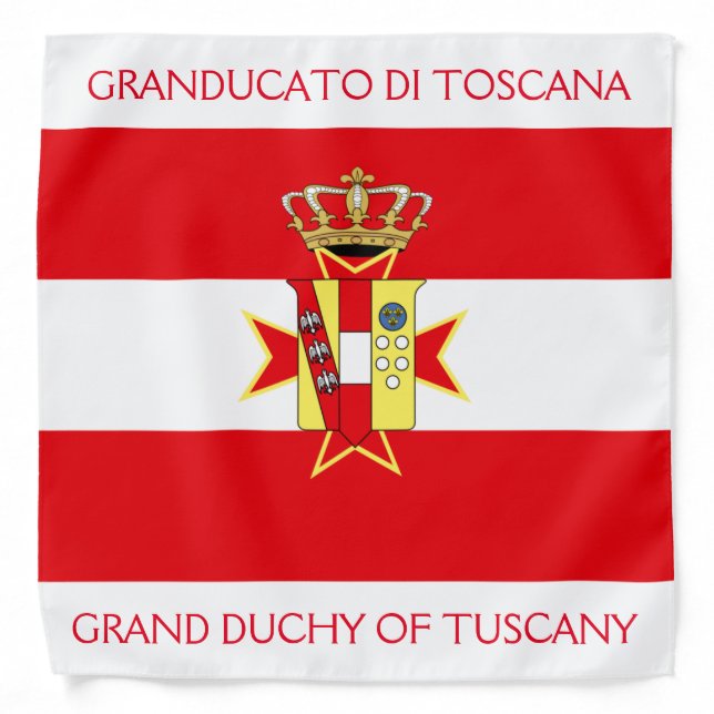 Red White Banner Grand Duchy of Tuscany Bandana (Front)