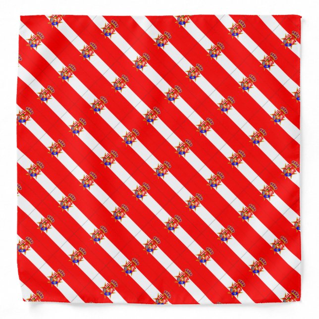 Red White Banner Grand Duchy of Tuscany Bandana (Front)