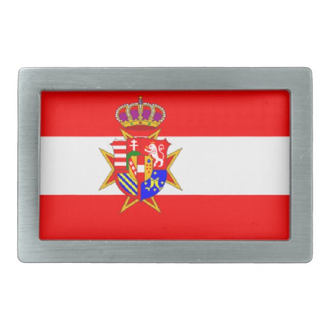 Red White Banner Grand Duchy of Tuscany Belt Buckle (Front)