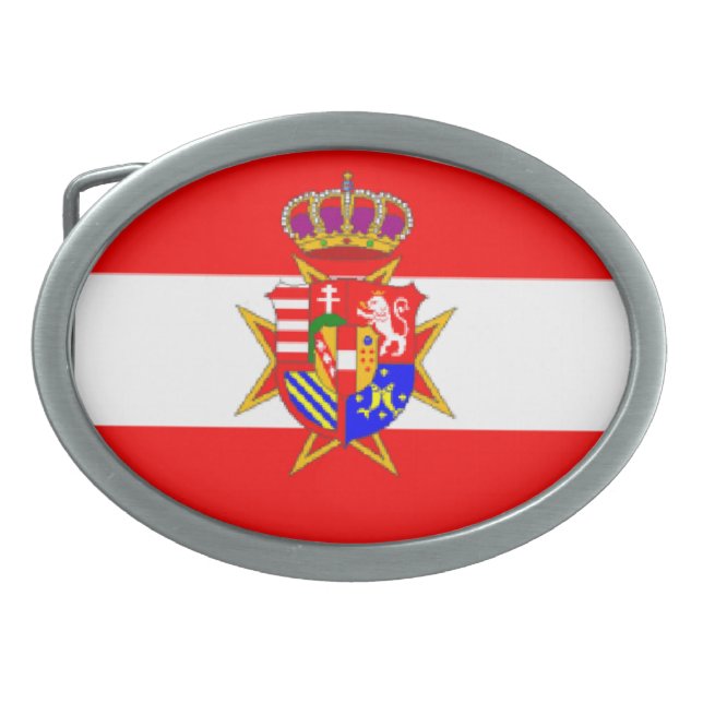 Red White Banner Grand Duchy of Tuscany Belt Buckle (Front)