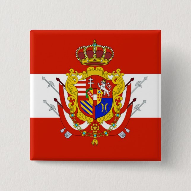 Red White Banner Grand Duchy of Tuscany Button (Front)