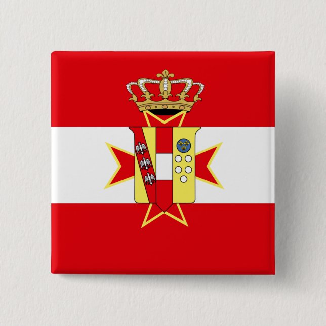 Red White Banner Grand Duchy of Tuscany Button (Front)