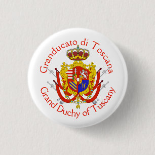 Red White Banner Grand Duchy of Tuscany Button