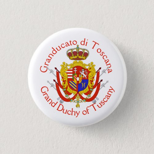 Red White Banner Grand Duchy of Tuscany Button