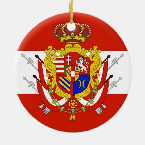 Red White Banner Grand Duchy of Tuscany Ceramic Ornament