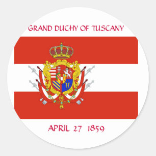 Red White Banner Grand Duchy of Tuscany Classic Round Sticker