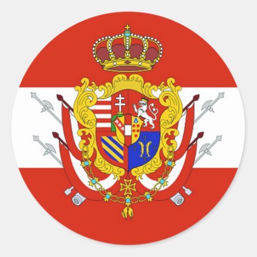 Red White Banner Grand Duchy of Tuscany Classic Round Sticker