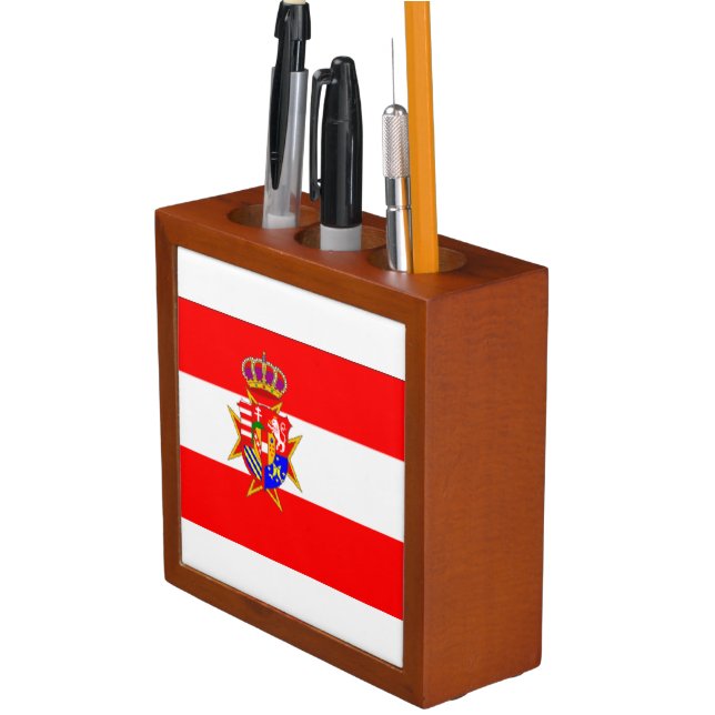 Red White Banner Grand Duchy of Tuscany Desk Organizer (In Situ)