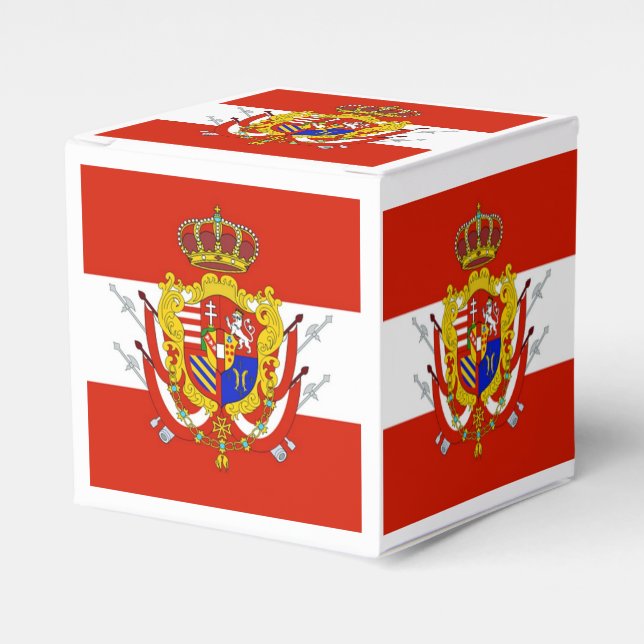 Red White Banner Grand Duchy of Tuscany Favor Boxes (Front Side)