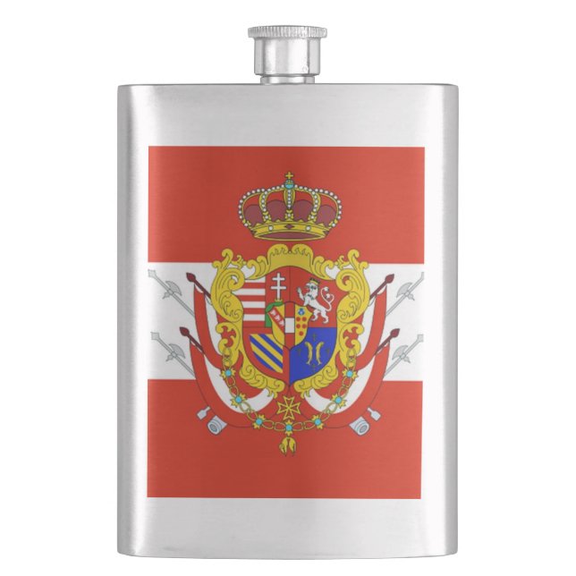 Red White Banner Grand Duchy of Tuscany Flask (Front)