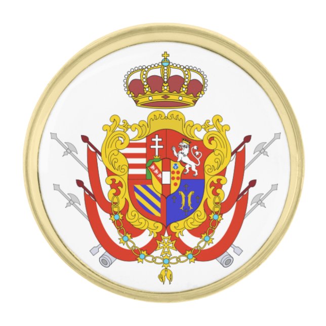 Red White Banner Grand Duchy of Tuscany Gold Finish Lapel Pin (Front)