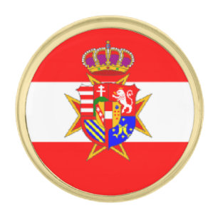 Red White Banner Grand Duchy of Tuscany Gold Finish Lapel Pin