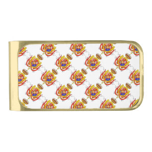 Red White Banner Grand Duchy of Tuscany Gold Finish Money Clip