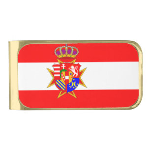 Red White Banner Grand Duchy of Tuscany Gold Finish Money Clip