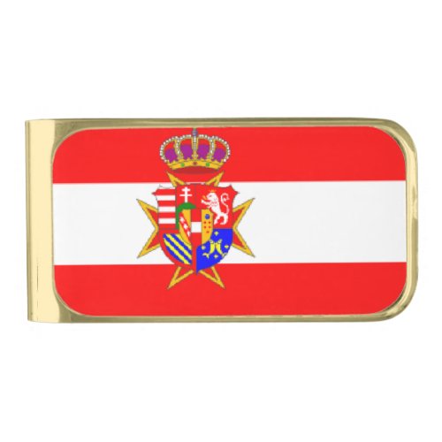 Red White Banner Grand Duchy of Tuscany Gold Finish Money Clip