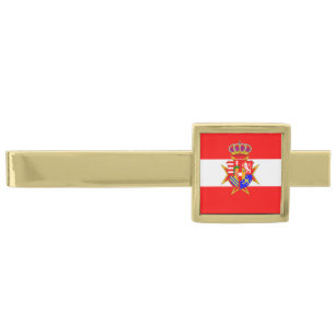 Red White Banner Grand Duchy of Tuscany Gold Finish Tie Clip