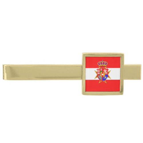 Red White Banner Grand Duchy of Tuscany Gold Finish Tie Clip