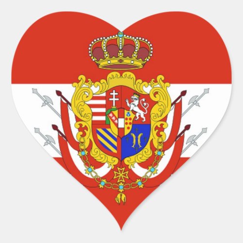 Red White Banner Grand Duchy of Tuscany Heart Sticker