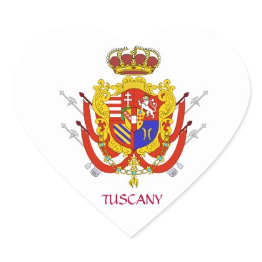 Red White Banner Grand Duchy of Tuscany Heart Sticker Red White Banner Grand Duchy of Tuscany Heart Sticker