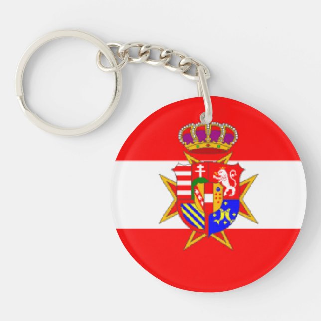 Red White Banner Grand Duchy of Tuscany Keychain (Front)