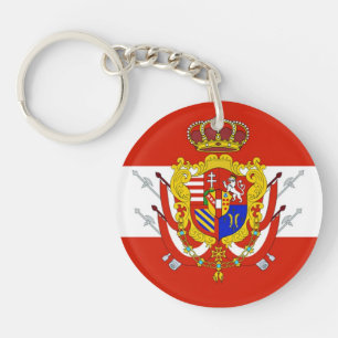 Red White Banner Grand Duchy of Tuscany Keychain