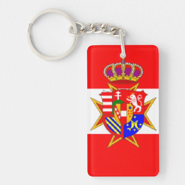 Red White Banner Grand Duchy of Tuscany Keychain (Front)