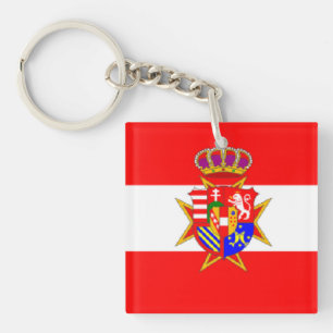 Red White Banner Grand Duchy of Tuscany Keychain