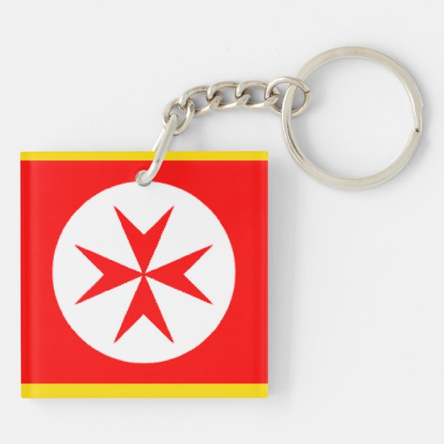 Red White Banner Grand Duchy of Tuscany Keychain (Back)