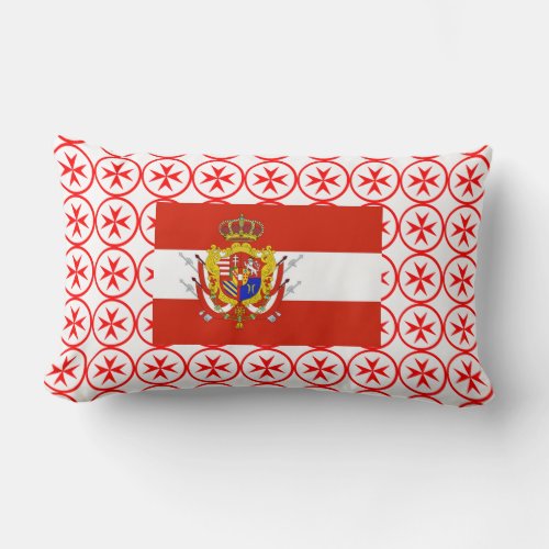 Red White Banner Grand Duchy of Tuscany Lumbar Pillow