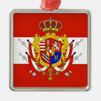 Red White Banner Grand Duchy Of Tuscany Metal Ornament by AiLartworks at Zazzle