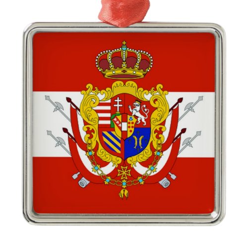 Red White Banner Grand Duchy of Tuscany Metal Ornament