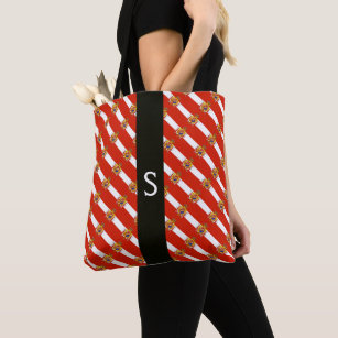 Red White Banner Grand Duchy of Tuscany Monogram Tote Bag