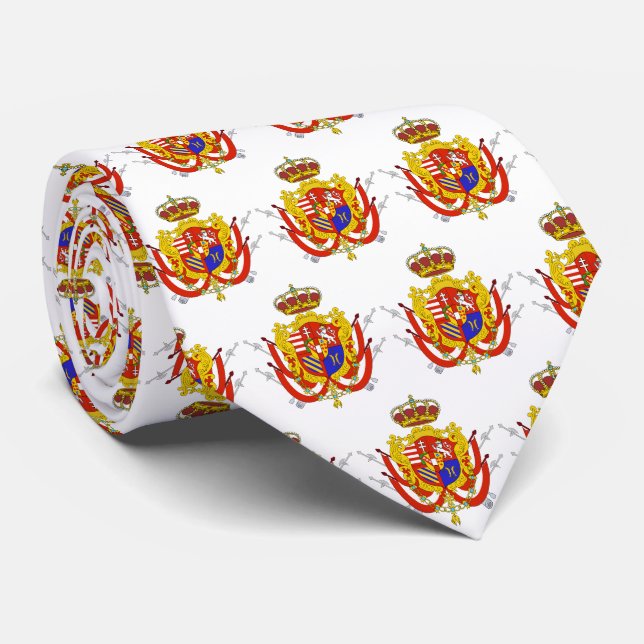Red White Banner Grand Duchy of Tuscany  Neck Tie (Rolled)