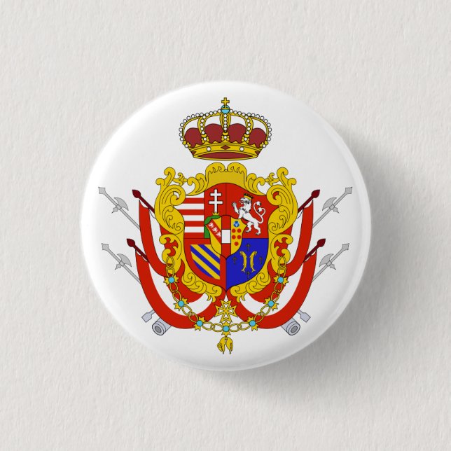 Red White Banner Grand Duchy of Tuscany Pinback Button (Front)