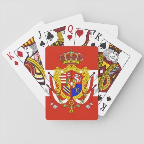 Red White Banner Grand Duchy of Tuscany Poker Cards