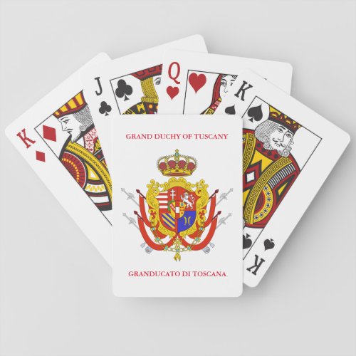 Red White Banner Grand Duchy of Tuscany Poker Cards