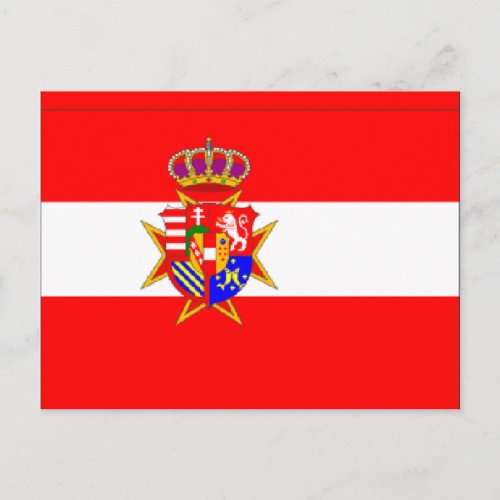 Red White Banner Grand Duchy of Tuscany Postcard