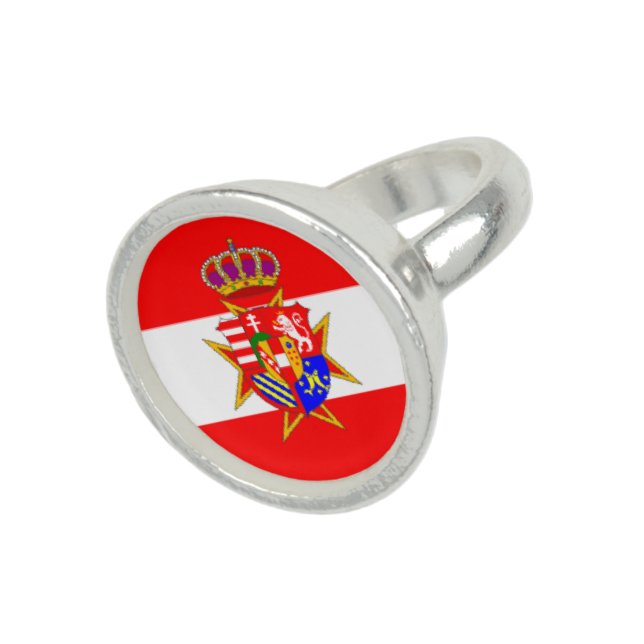 Red White Banner Grand Duchy of Tuscany Ring (Top)