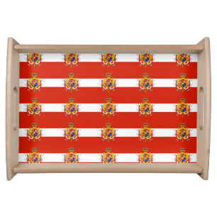 Red White Banner Grand Duchy of Tuscany Serving Tray
