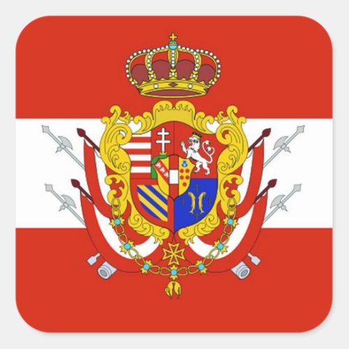 Red White Banner Grand Duchy of Tuscany Square Sticker