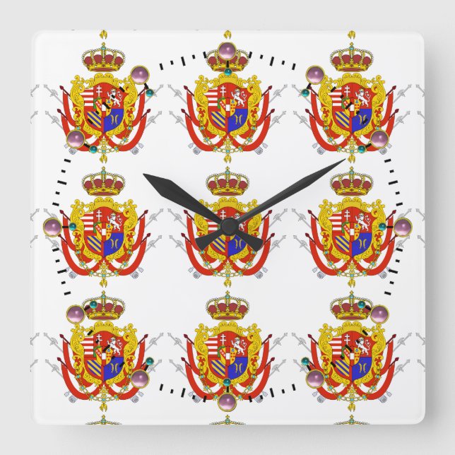 Red White Banner Grand Duchy of Tuscany Square Wall Clock (Front)