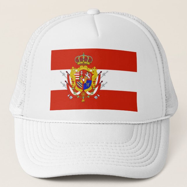 Red White Banner Grand Duchy of Tuscany Trucker Hat (Front)