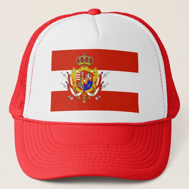 Red White Banner Grand Duchy of Tuscany Trucker Hat (Front)