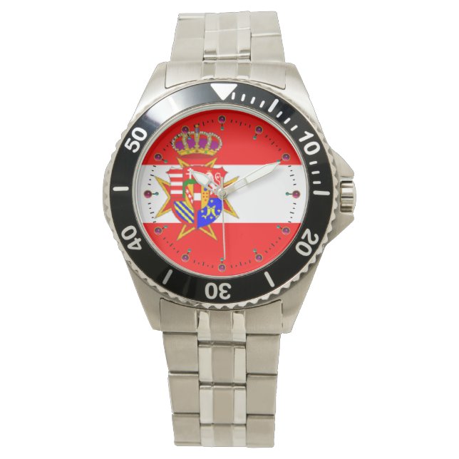 Red White Banner Grand Duchy of Tuscany Watch (Front)