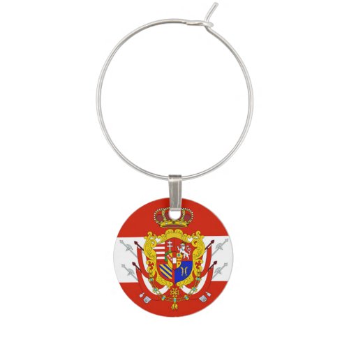 Red White Banner Grand Duchy of Tuscany Wine Glass Charm