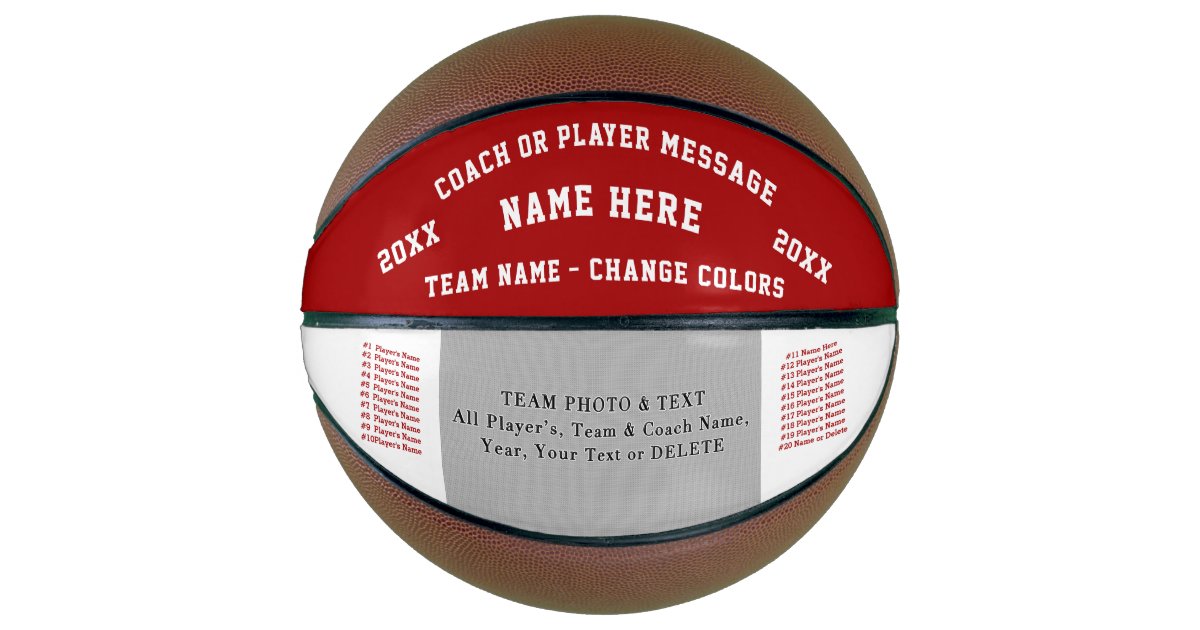 Red White Basketball Gifts For Coaches Players Zazzle Com