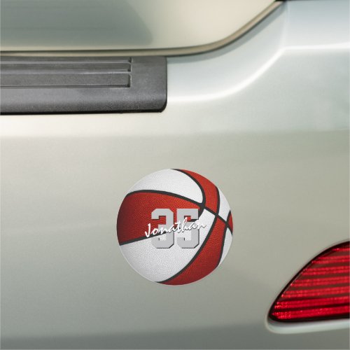 red white basketball team colors gifts locker or car magnet