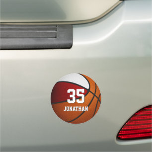 red white basketball team colors locker or car magnet
