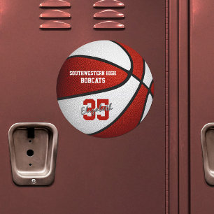 red white basketball team colours girls boys car magnet